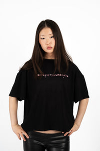 T-shirt Unisexe - Noir “cygne rose”